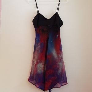 Cosmic Prom Dress with Button Closure